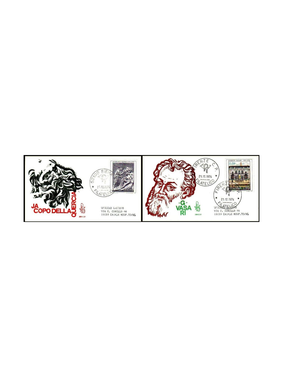 ITALIA 1974 FDC (Venetia) Arte Italiana