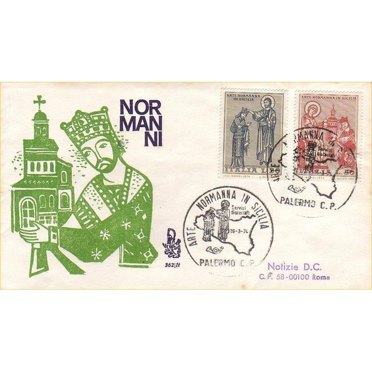 ITALIA 1974 FDC (Venetia) Arte Normanna ord