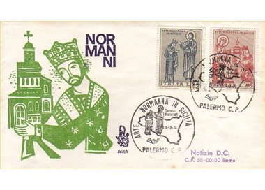 ITALIA 1974 FDC (Venetia) Arte Normanna ord