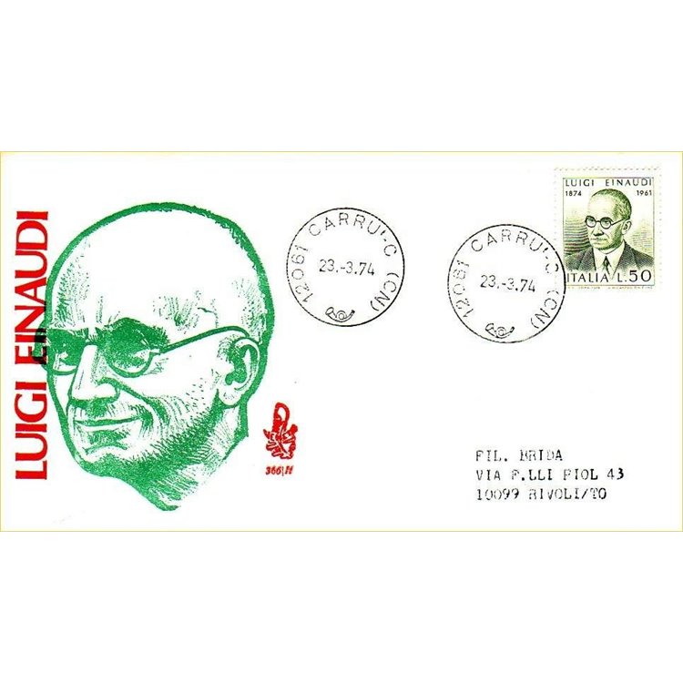 ITALY 1974 FDC (Venice) Luigi Einaudi