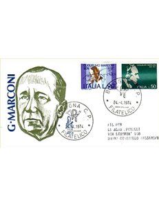 ITALIA 1974 FDC (Venetia) Guglielmo Marconi