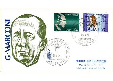 ITALY 1974 FDC (Venice) Guglielmo Marconi ord