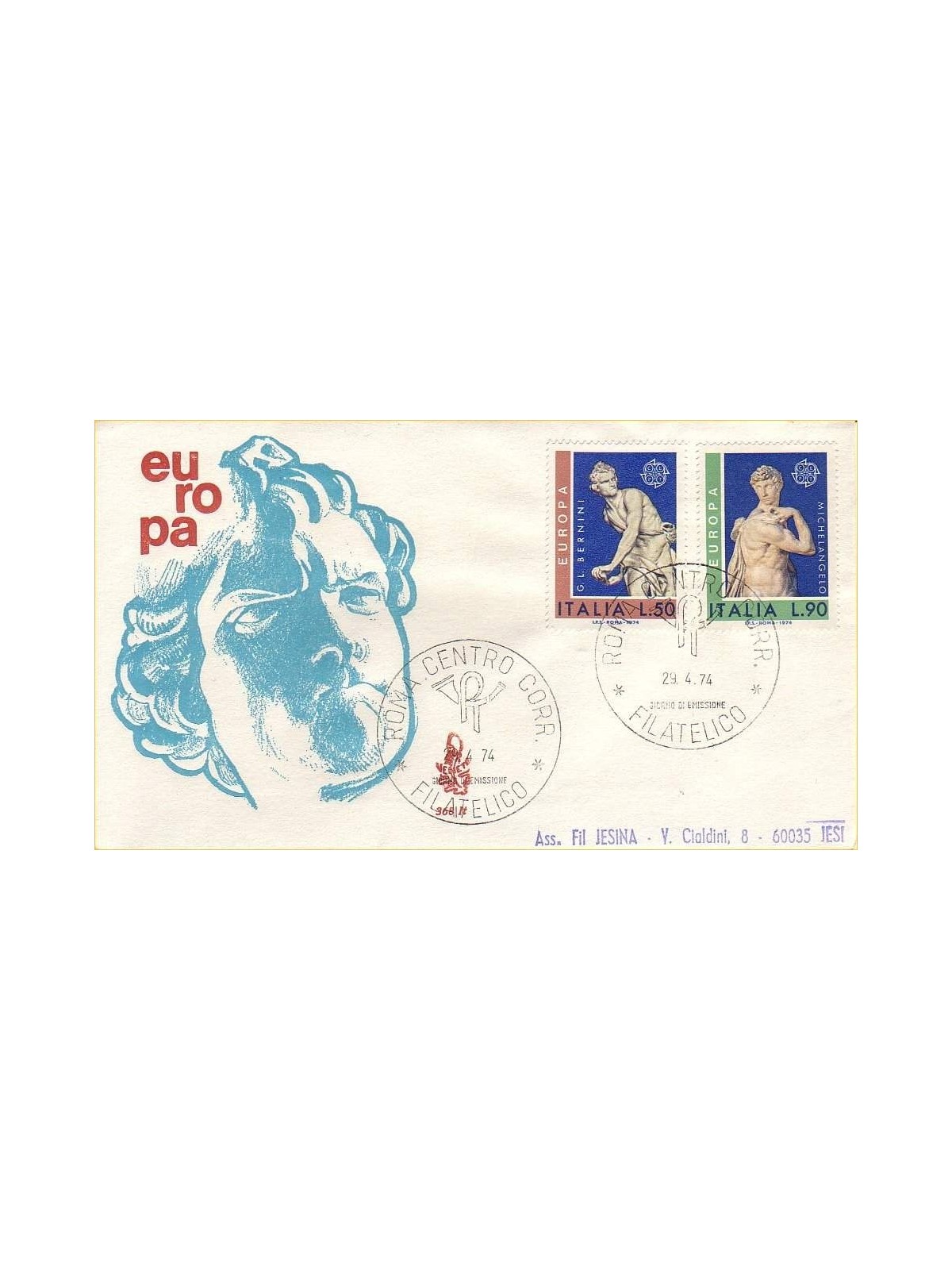 ITALY 1974 FDC (Venetia) Europe ord