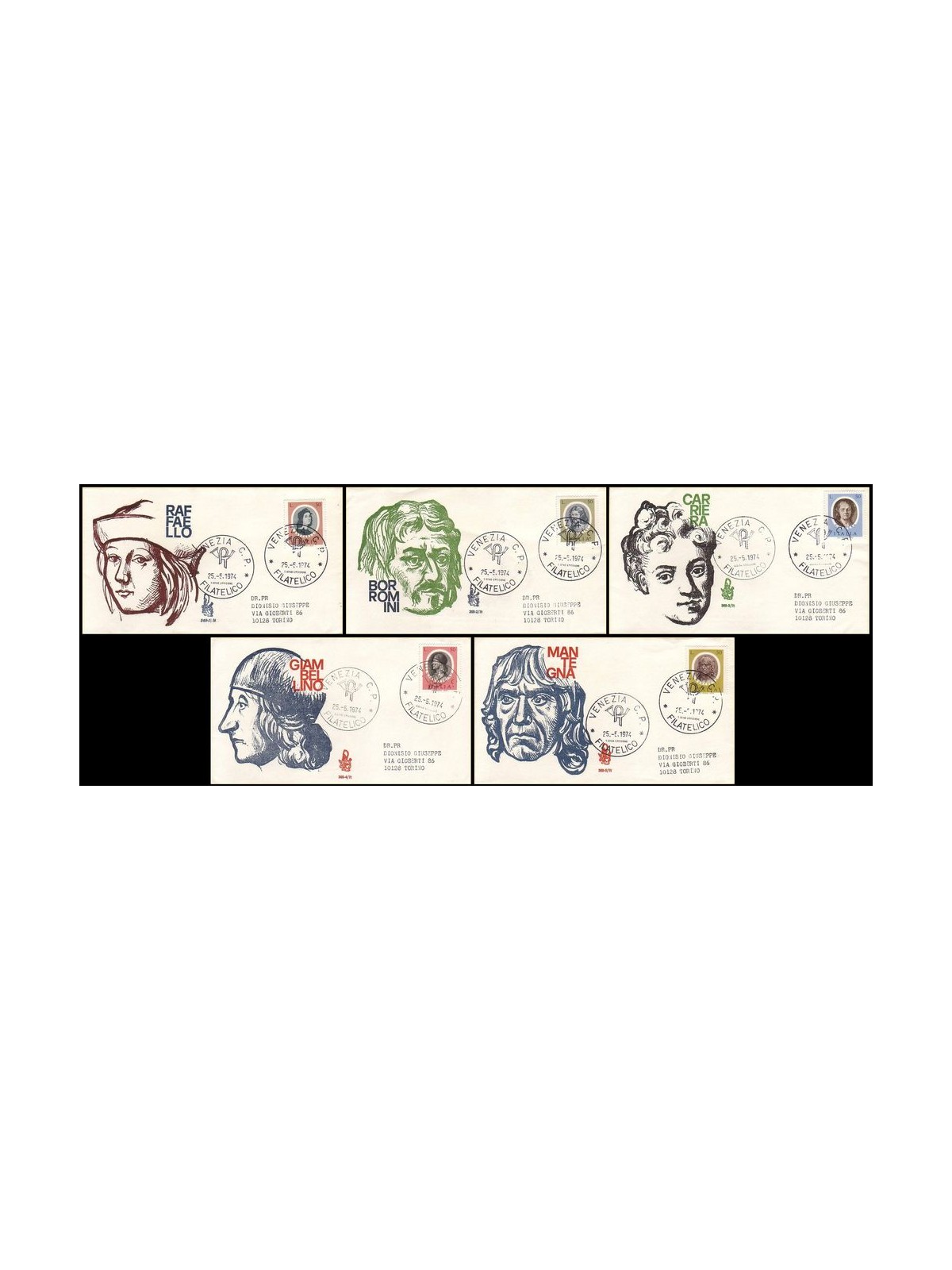 ITALIA 1974 FDC (Venetia) Artisti
