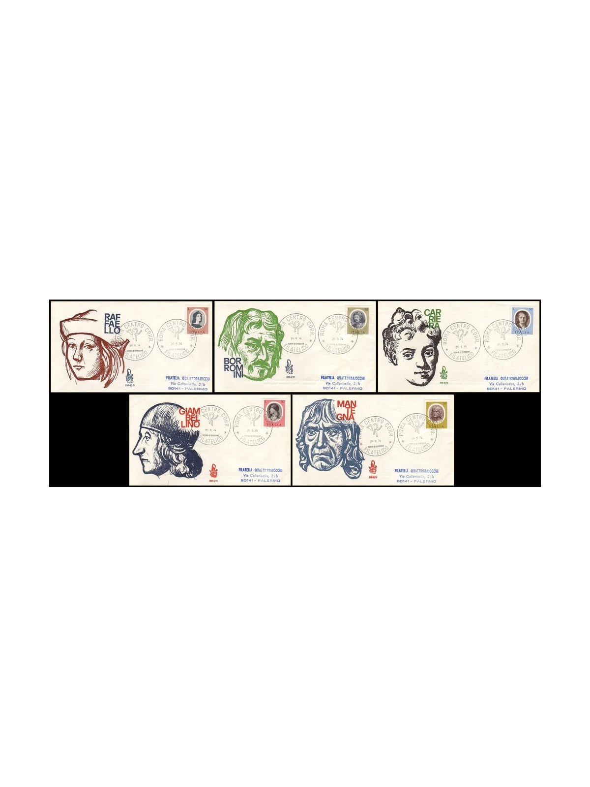 ITALIA 1974 FDC (Venetia) Artisti ord