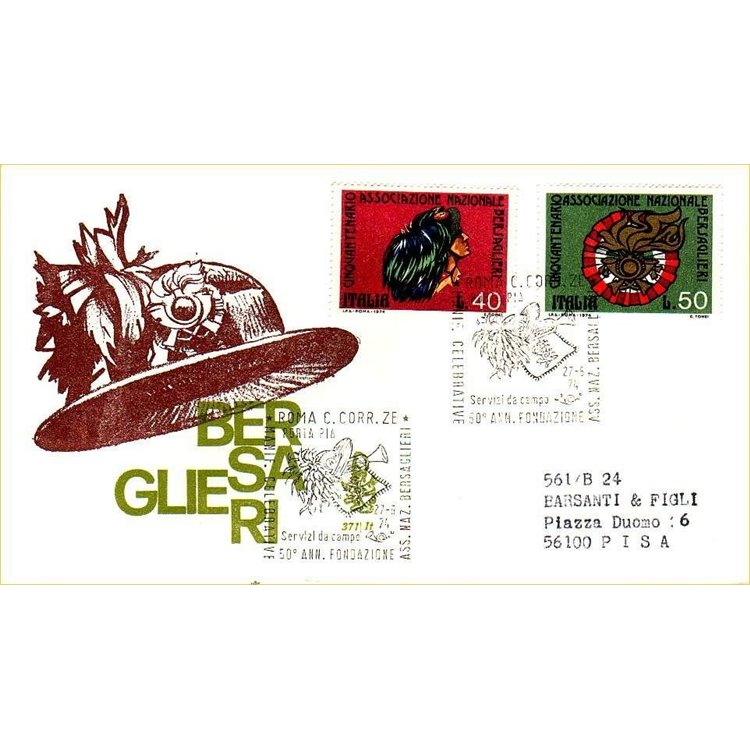 ITALY 1974 FDC (Venice) Bersaglieri ord