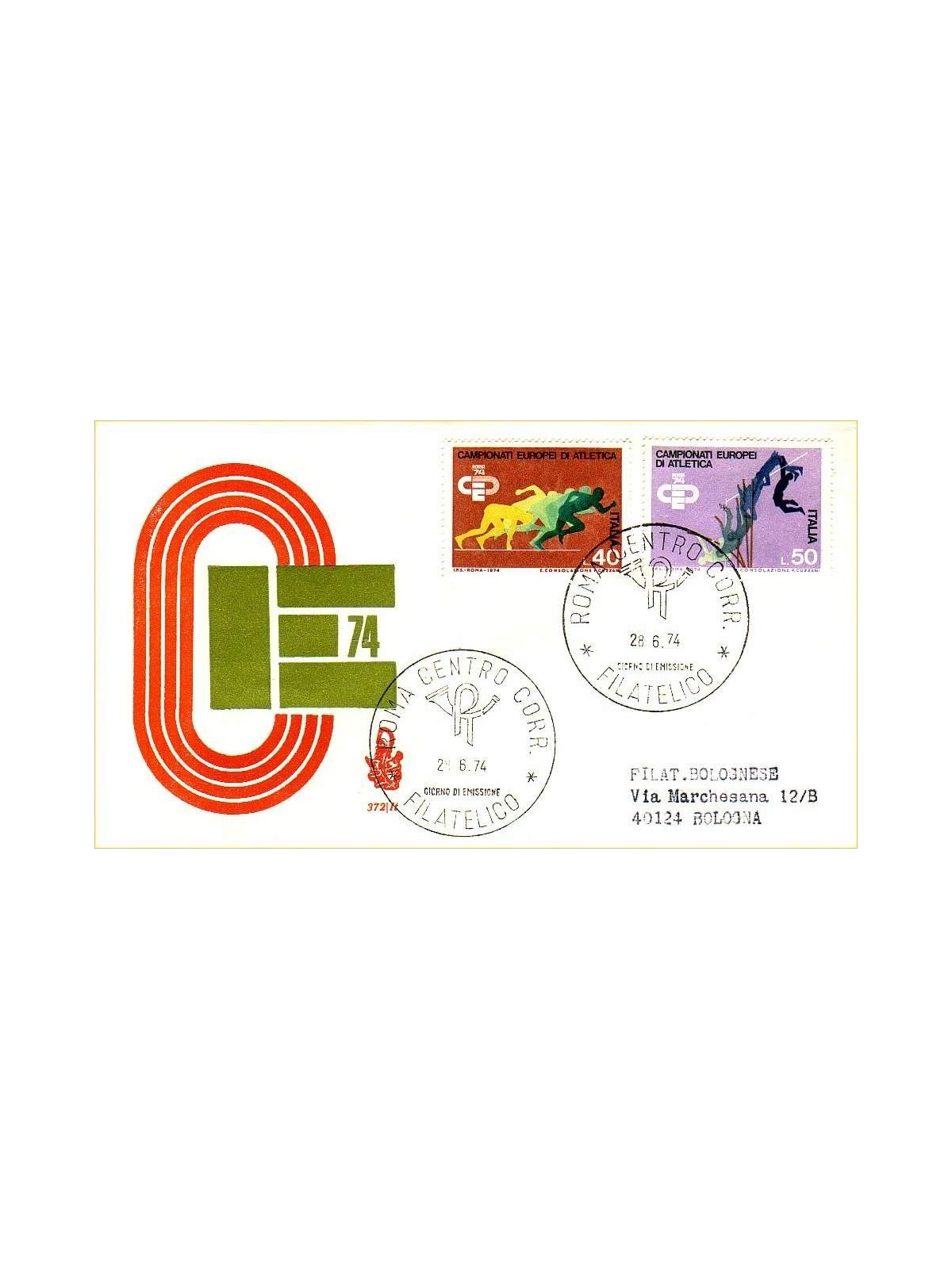 ITALIA 1974 FDC (Venetia) Atletica leggera ord
