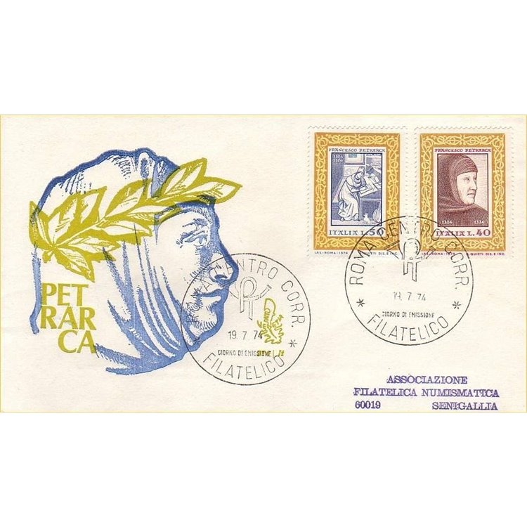 ITALY 1974 FDC (Venice) Francesco Petrarca ord