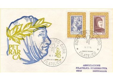 ITALIA 1974 FDC (Venetia) Francesco Petrarca ord