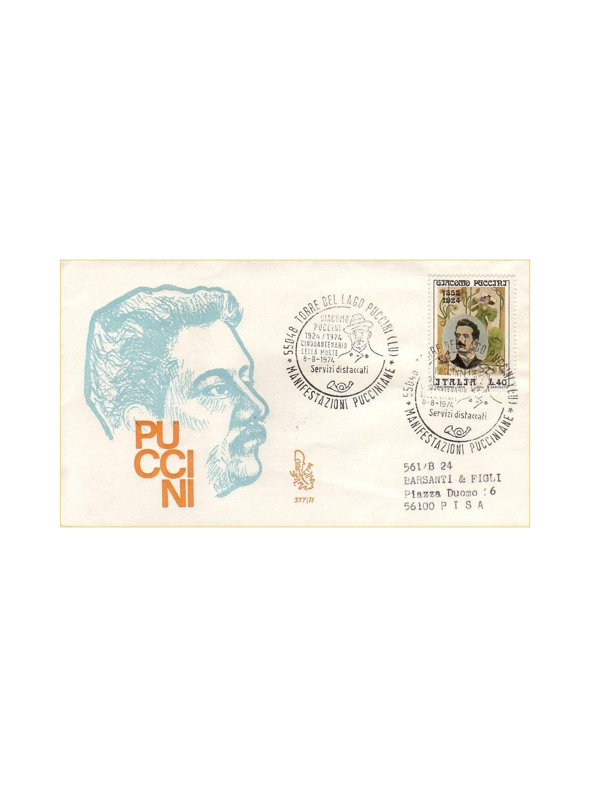 ITALY 1974 FDC (Venice) Giacomo Puccini