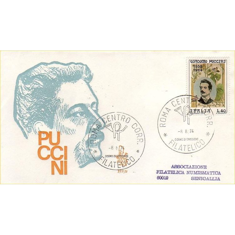 ITALIA 1974 FDC (Venetia) Giacomo Puccini ord