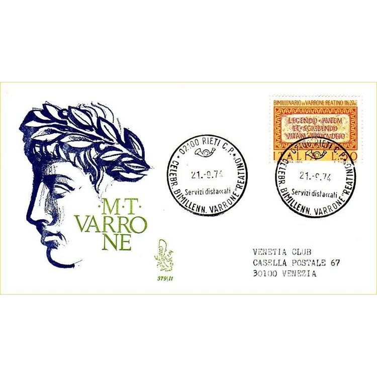 ITALY 1974 FDC (Venetia) Varrone ord