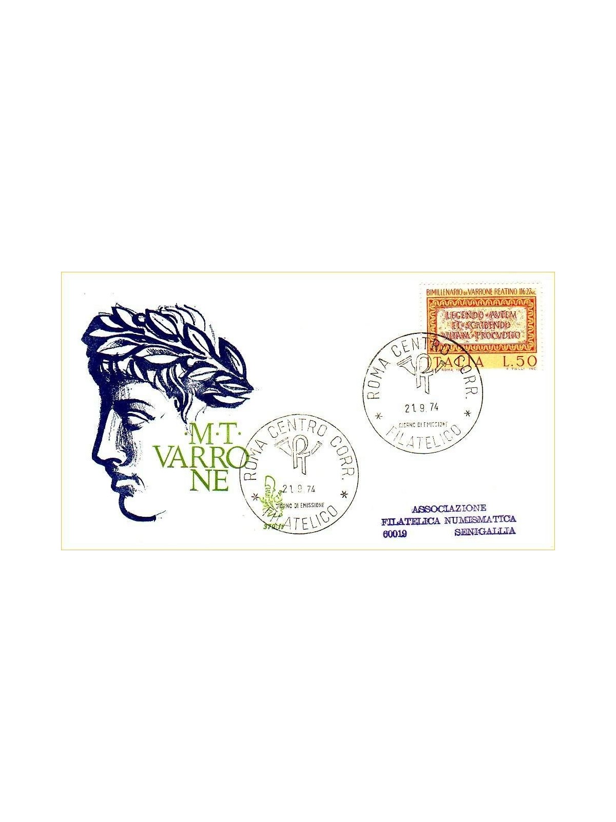 ITALY 1974 FDC (Venice) Varrone ord rm