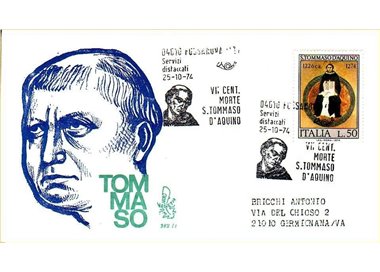 ITALIA 1974 FDC (Venetia) San Tommaso d'Aquino