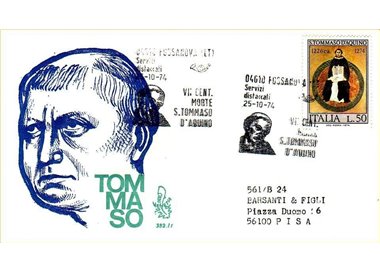 ITALY 1974 FDC (Venetia) San Tommaso d'Aquino ord