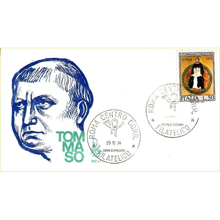 ITALY 1974 FDC (Venetia) San Tommaso d'Aquino ord rm