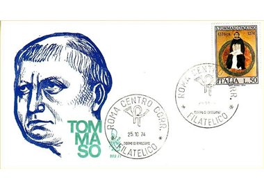 ITALY 1974 FDC (Venetia) San Tommaso d'Aquino ord rm