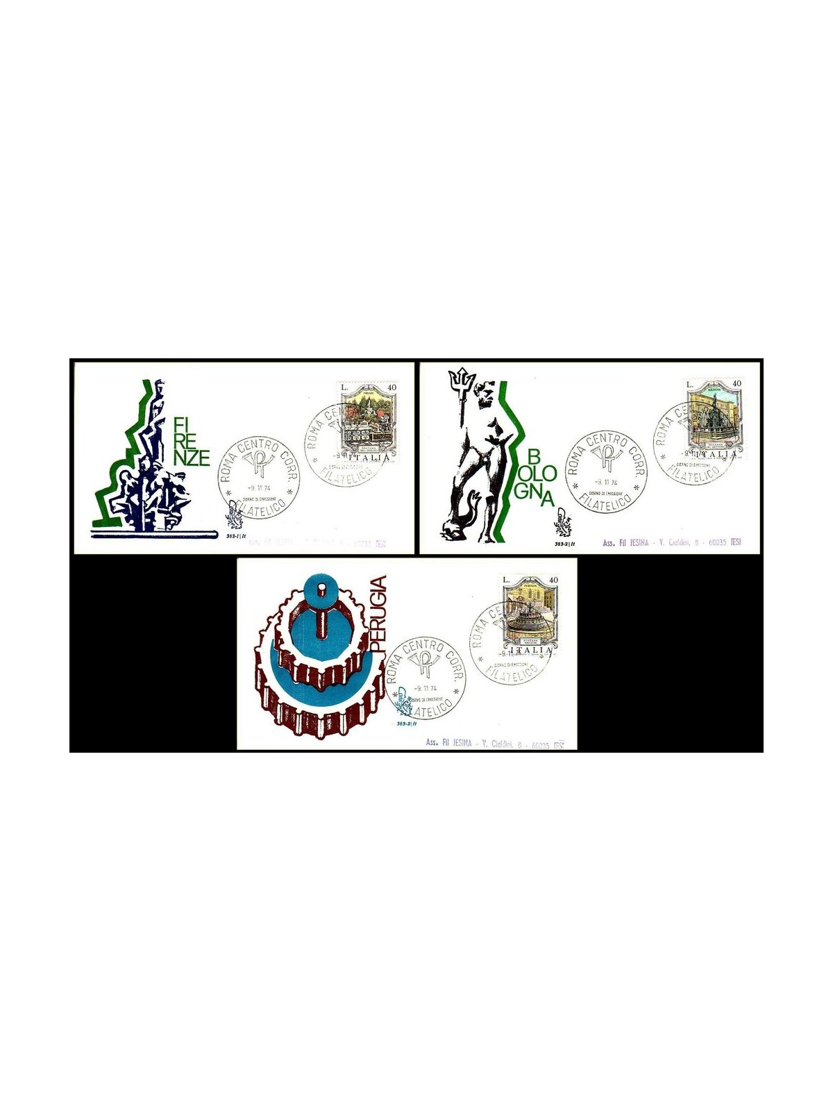 ITALIA 1974 FDC (Venetia) Fontane ord rm