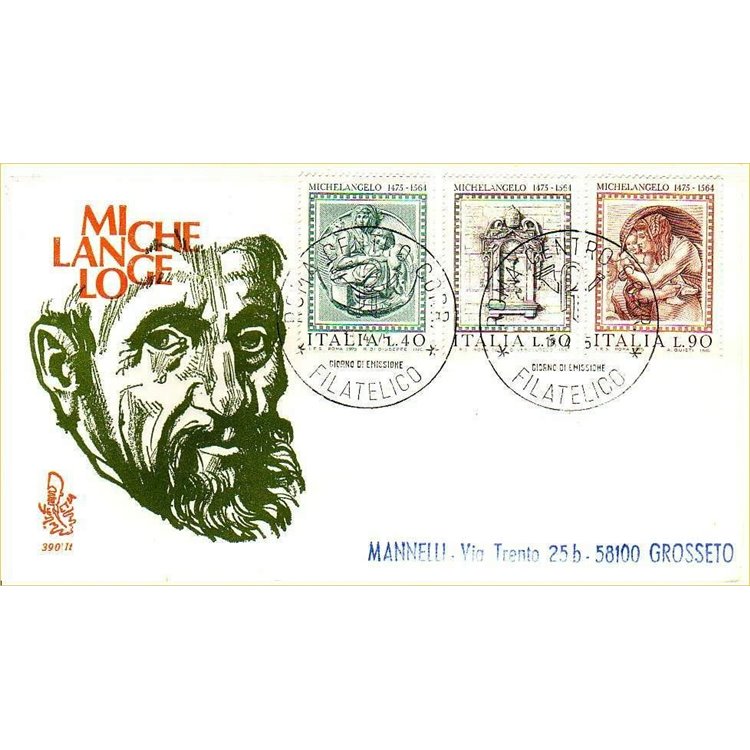 ITALIA 1975 FDC (Venetia) Michelangelo ord rm