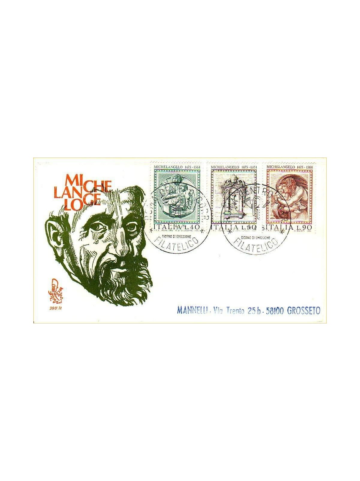 ITALY 1975 FDC (Venetia) Michelangelo ord rm