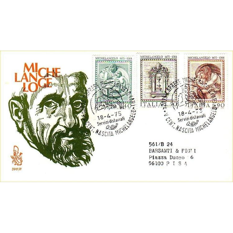 ITALY 1975 FDC (Venice) Michelangelo