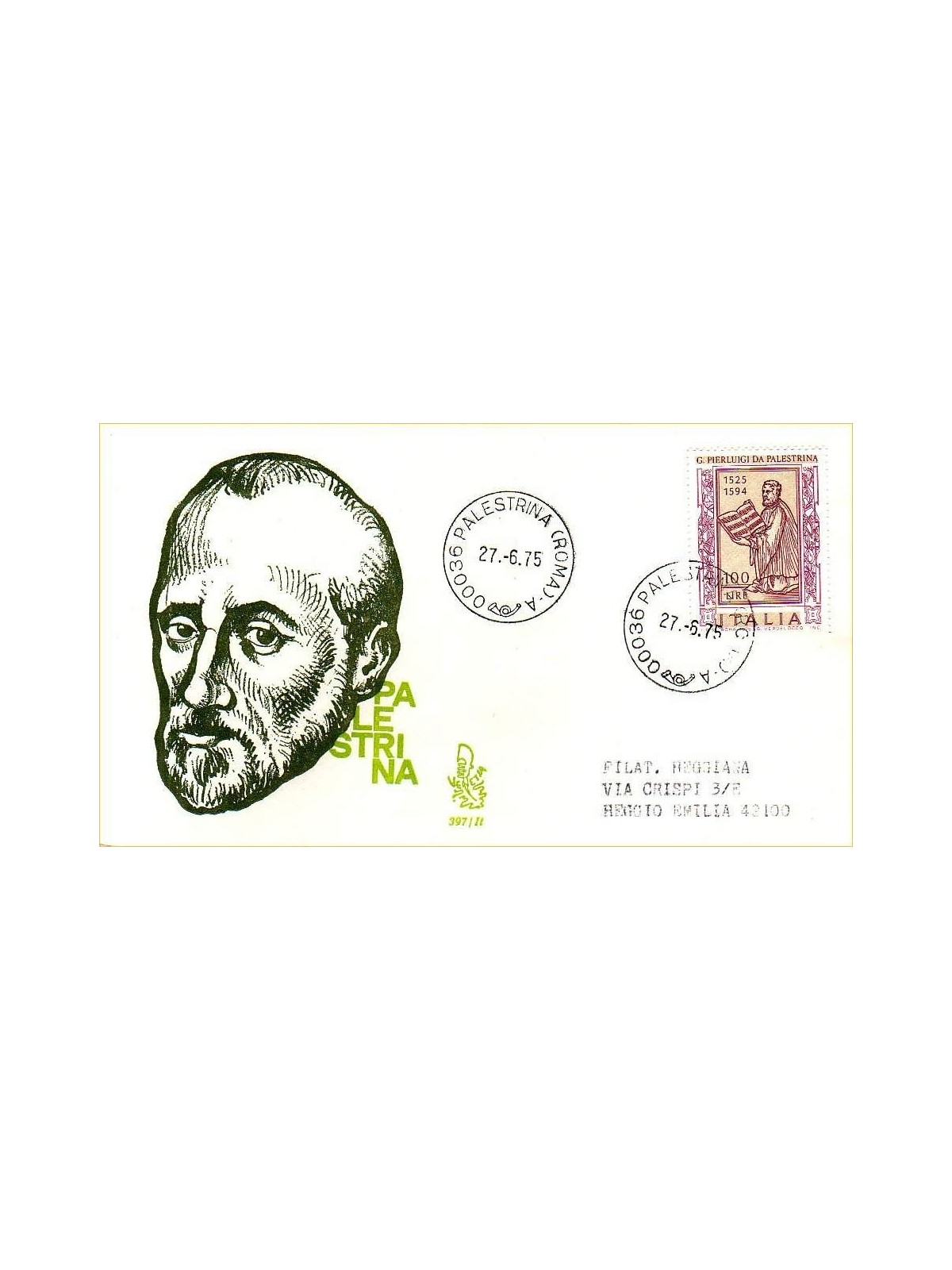 ITALIA 1975 FDC (Venetia) Pierluigi da Palestrina
