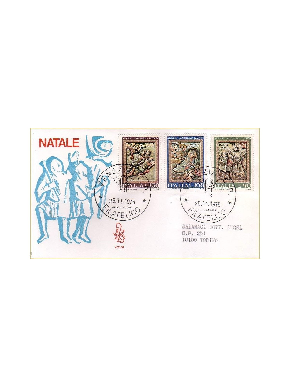 ITALIA 1975 FDC (Venetia) Natale racc