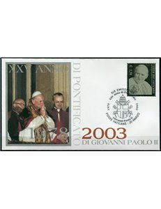 FDC VATICAN 2003 25th year of Pontificate of John Paul II nv