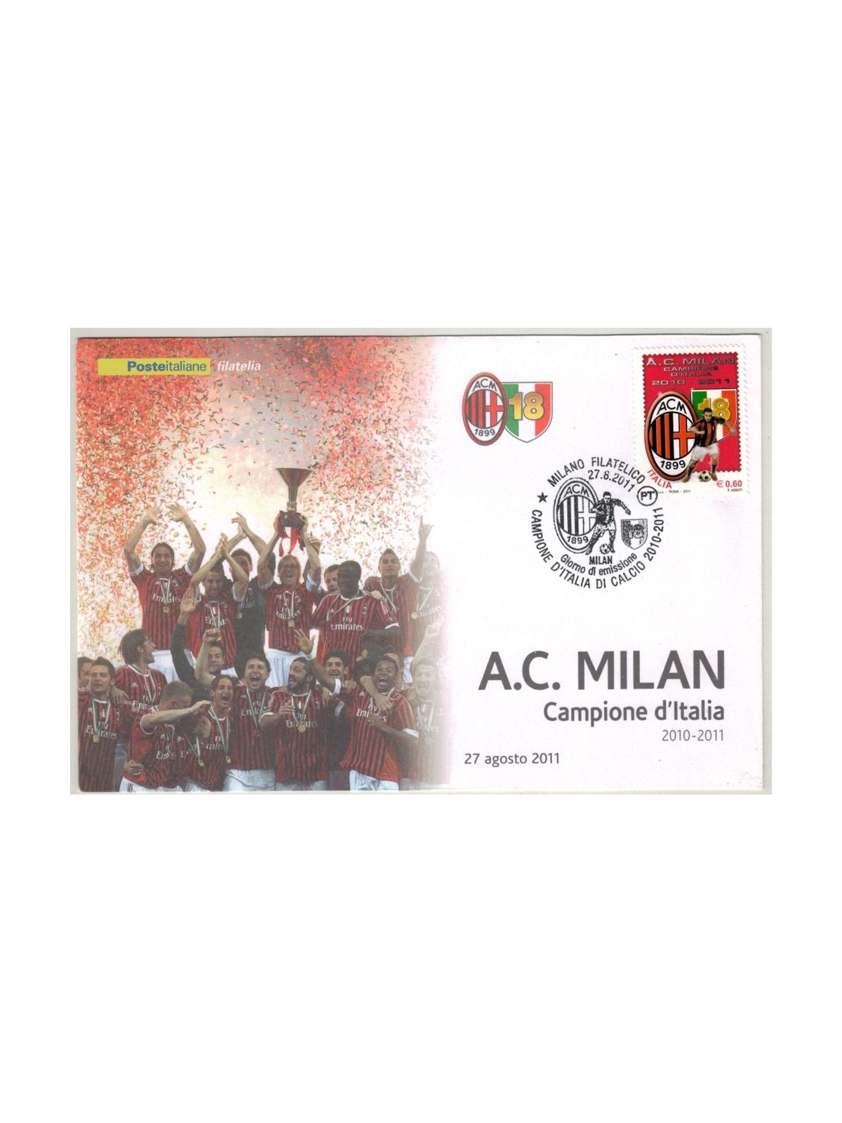 ITALIA 2011 FDC Milan campione d'Italia