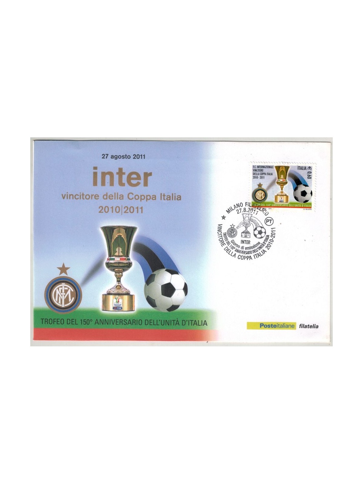 ITALY 2011 FDC Inter winner of the Italian Cup