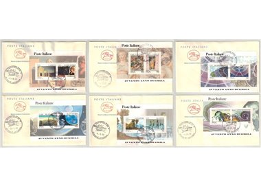 FDC ITALIA 2000 Avvento Anno 2000 6 Buste Cavallino
