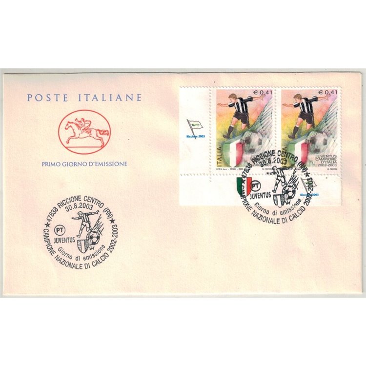FDC ITALIA 2003 Juventus Campione d'Italia 1 Busta Cavallino nv