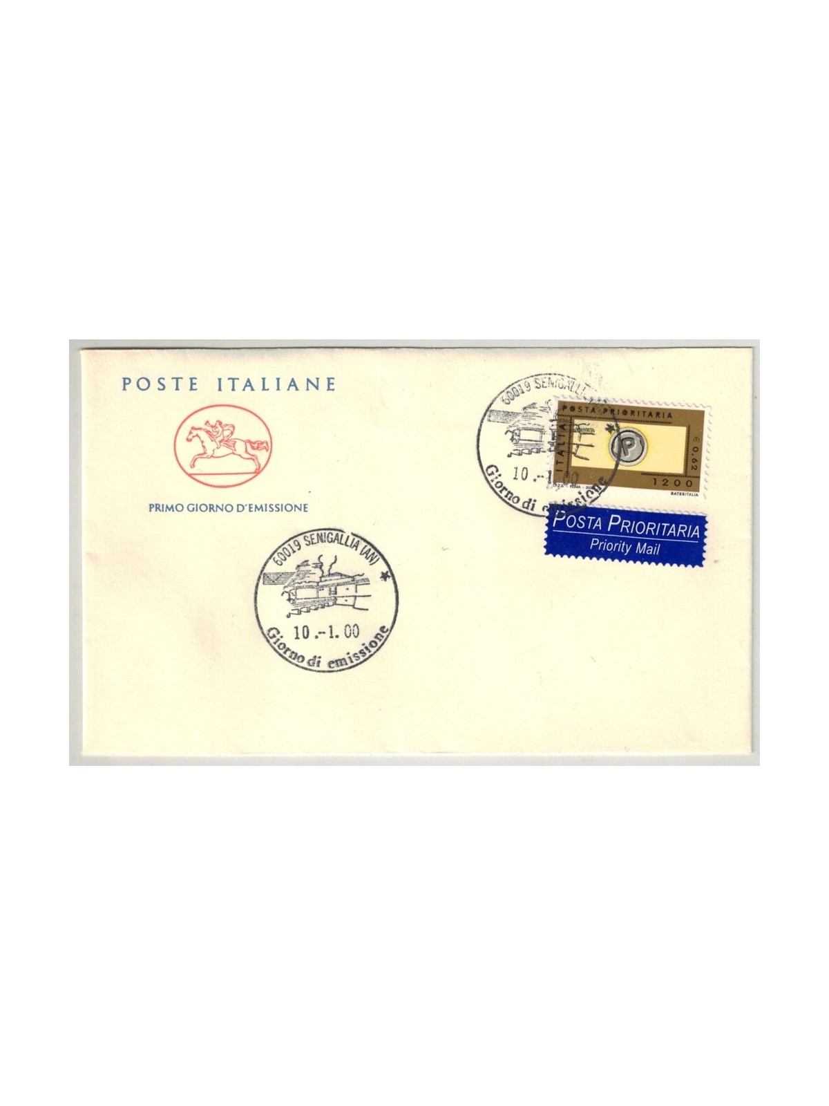 ITALY 2000 FDC (Cavallino) Priority Mail (Senigallia)