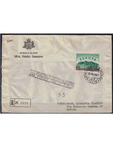 FDC SAN MARINO 1961 Europa 1 Busta racc