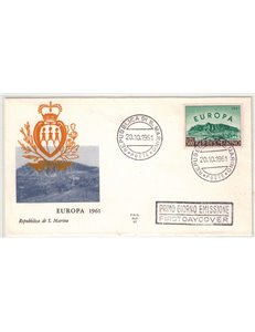 SAN MARINO 1961 FDC (Ala) Europa