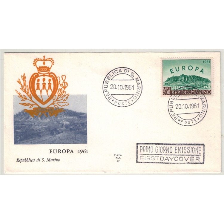 SAN MARINO 1961 FDC (Ala) Europa