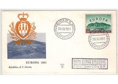 SAN MARINO 1961 FDC (Wing) Europe
