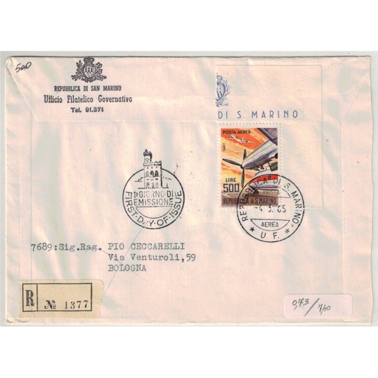 FDC SAN MARINO 1965 Europa 1 Collector's Envelope