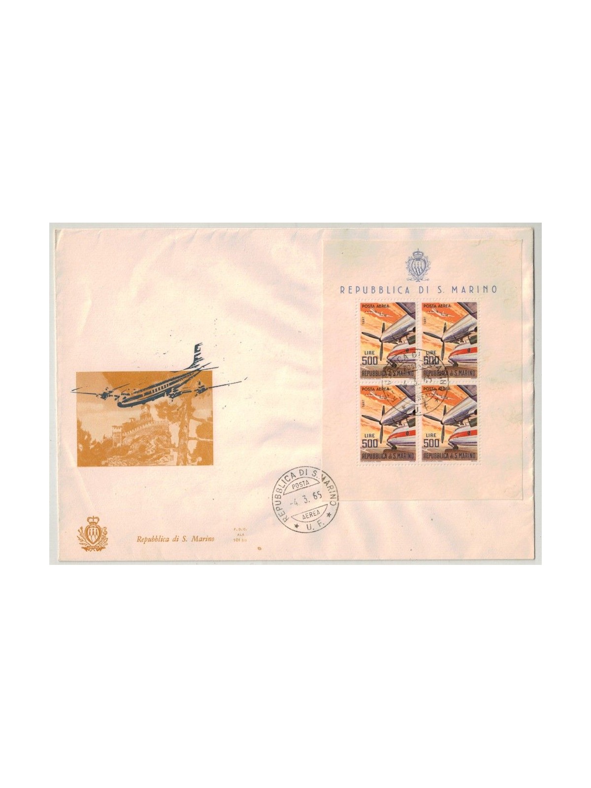 SAN MARINO 1965 FDC (Ala) Europa BF