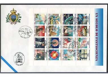 FDC SAN MARINO 1998 A century of science fiction s/s 1 Envelope nv
