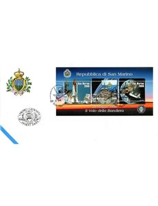FDC SAN MARINO 1998 Flag of San Marino in space s/s 1 Envelope nv