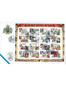 FDC SAN MARINO 1999 Four centuries of Opera s/s 1 Envelope nv