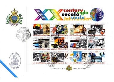 FDC SAN MARINO 2000 XX Secolo BF 1 Busta nv