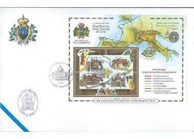 FDC SAN MARINO 2000 Giubileo BF 1 Busta nv