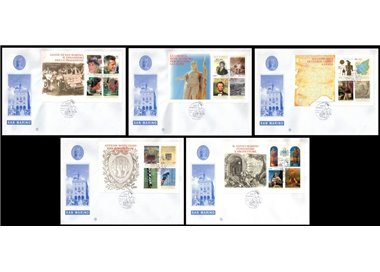 FDC SAN MARINO 2000 Fondazione della Repubblica BF 5 Buste nv