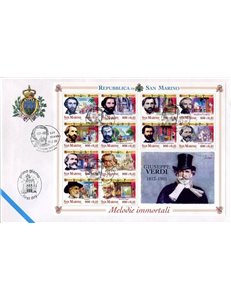 FDC SAN MARINO 2001 Giuseppe Verdi s/s 1 Envelope nv