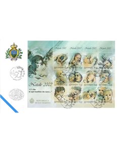 FDC SAN MARINO 2002 Natale BF 1 Busta nv