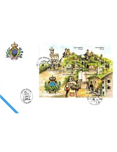 FDC SAN MARINO 2002 Serie turistica BF 1 Busta nv