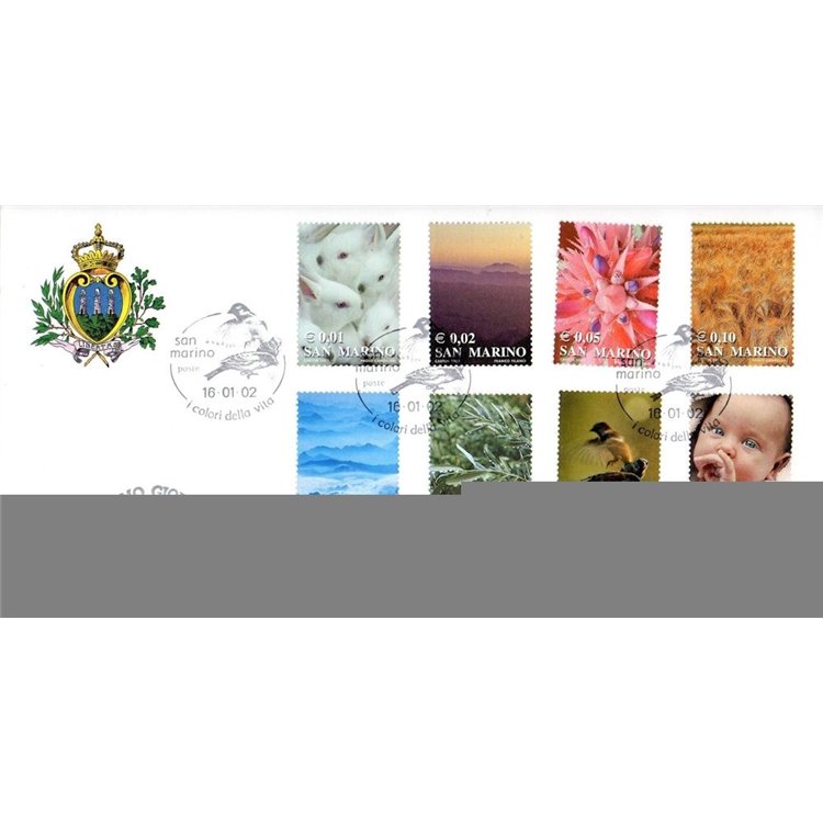 FDC SAN MARINO 2002 The colors of life 1 envelope nv