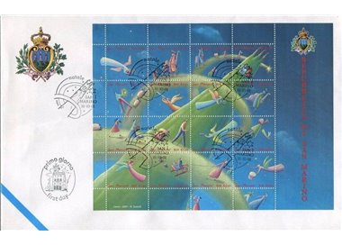 FDC SAN MARINO 2001 Natale BF 1 Busta nv